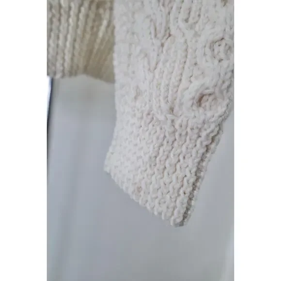 Vintage Handknit Cable Hand Knit Cardigan Sweater Carrick On Suir Ireland - Picture 11 of 14